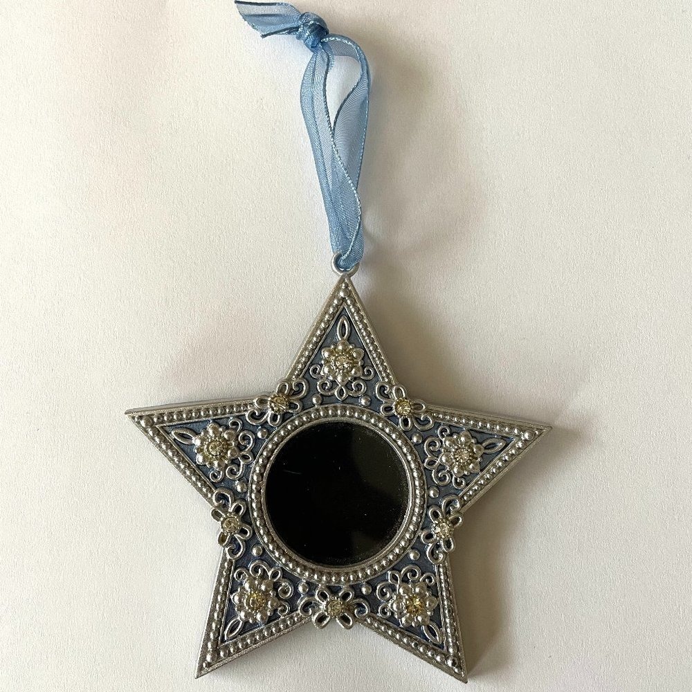 BEAUTIFUL Blue Sparkling Star Picture Photo Frame Ornament Christmas